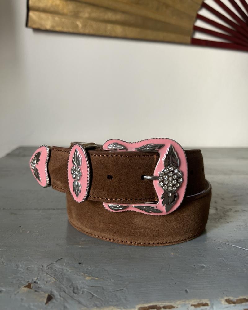 Scooby doo belt small - Camel Suede & Baby Pink - Image 3