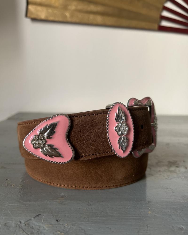 Scooby doo belt small - Camel Suede & Baby Pink - Image 4