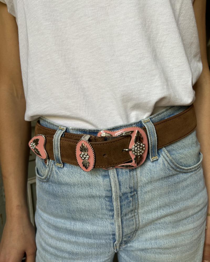 Scooby doo belt small - Camel Suede & Baby Pink - Image 6