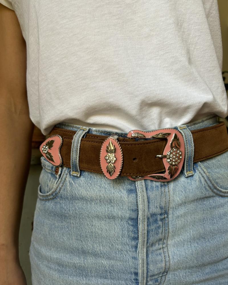 Scooby doo belt small - Camel Suede & Baby Pink