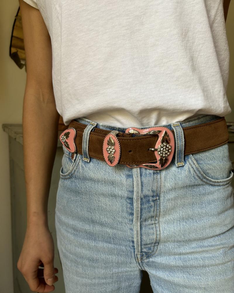 Scooby doo belt small - Camel Suede & Baby Pink - Image 5